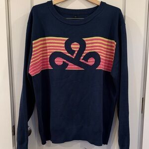 Cloud 9 Puma Navy and Pink Striped Men's Sweater